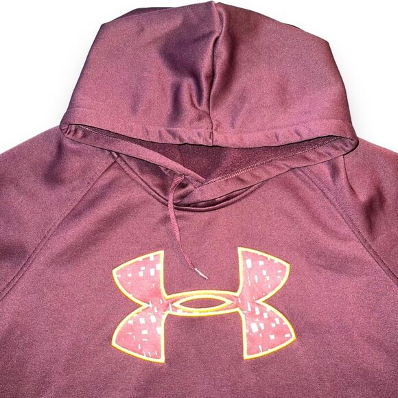 Under Armour Womens Hoodie Hooded Sweatshirt Loose Fit ColdGear Purple Large - Picture 2 of 12